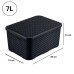 Caixa Organizador Rattan Com Tampa Preto 7L 25588 Arqplast