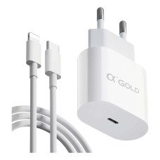 Carregador Fonte Tomada USB-C com Cabo 30W Gold