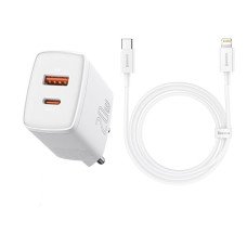 Carregador Turbo 20w + Cabo iPhone 1 Mt CCCP20UE Branco Baseus