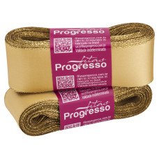 Fita Cetim Ourola Dourada Nº 9 38mm Ouro 10 metros Progresso
