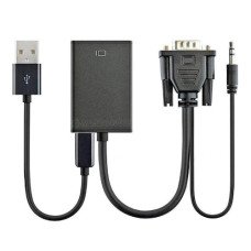 Cabo Conversor VGA Macho x HDMI Fêmea AT-VGA-HD Shinka