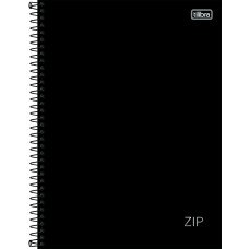 Caderno 160 Folhas 10 Matérias Capa Dura Zip Preto Tilibra