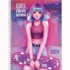 Caderno 192 Folhas 12 Matérias Capa Dura Amigas para Sempre Foroni