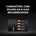 Carregador De Pilhas com 4 Pilhas DX1500 Duracell