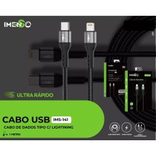 Cabo Usb-C Para Lightning Preto 1M 27W Ims-141 Imenso