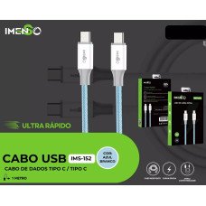 Cabo Usb-C Para Usb-C Azul 1M 60W Ims-152 Imenso