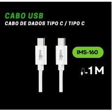 Cabo Usb-C Para Usb-C Branco 1M 60W Ims-160 Imenso