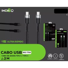 Cabo Usb-C Para Usb-C Preto 2M 100W Ims-170A Imenso