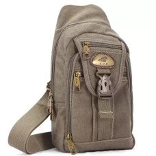 Mochila Transversal em Lona KV8016 Marrom Keuven