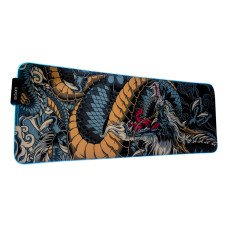 Mouse Pad Gamer Rgb 800x300x4mm Com Estampa Do Dragão Azul Mp-Led3080 Exbom