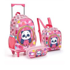 Kit Mochila de Rodinha com Lancheira e Estojo Gati
