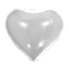 Balão Metalizado Coração Branco 18' 45cm 8638 Make+