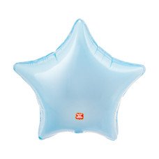 Balão Metalizado Estrela Azul Claro 9" 22cm São Roque