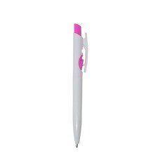 Caneta para Personalizar Branco com Rosa 10 unidades
