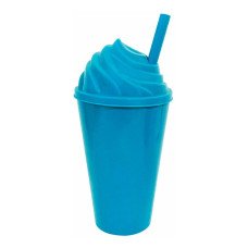 Copo Twister 300ml com Tampa Chantilly e Canudo Azul Bebê
