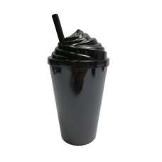 Copo Twister 300ml com Tampa Chantilly e Canudo Preto