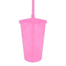 Copo Twister 400ml com Tampa e Canudo Rosa Bebê