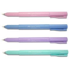 Caneta Hidrográfica Fine Pen 0.4mm 4 Cores Pastel Faber Castell