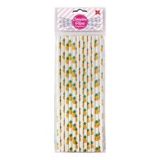 Canudo de Papel Abacaxi 6mmx20cm 4353 com 12 Unidades Make+