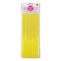 Canudo de Papel Amarelo 6mmx20cm 4325 com 12 Unidades Make+