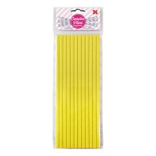 Canudo de Papel Amarelo 6mmx20cm 4325 com 12 Unidades Make+