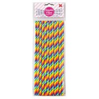 Canudo de Papel Arco Íris 6mmx20cm 4305 com 12 Unidades Make+