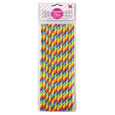 Canudo de Papel Arco Íris 6mmx20cm 4305 com 12 Unidades Make+