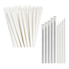 Canudo de Papel Branco 6mmx20cm 4369 com 100 Unidades Make+