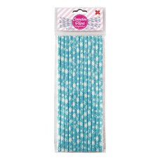 Canudo de Papel Flocos de Neve 6mmx20cm 4374 com 12 Unidades Make+