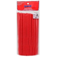 Canudo de Papel Vermelho 5,5mmx19,5cm com 20 Unidades BWB