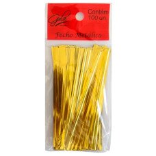 Fecho Prático Dourado 4mmx10cm 100 unidades