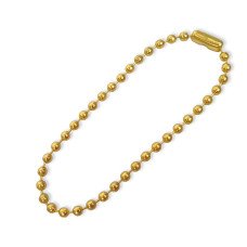 Corrente de Bolinha com Fecho 10cm Dourado 25 unidades