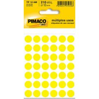 Etiqueta Adesiva Ø 12mm Amarelo TP-12 5 Folhas Pimaco