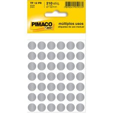 Etiqueta Adesiva Ø 12mm Prata TP-12 5 Folhas Pimaco