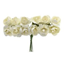 Mini Flor de Papel Pérola com 36 unidades