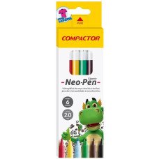 Caneta Hidrográfica 6 Cores Neo Pen Gigante Compactor