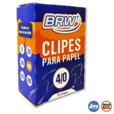 Clips BRW Galvanizado 4/0 50 Unidades Prata