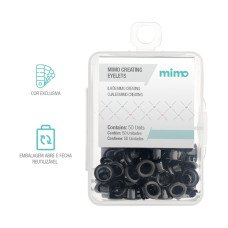 Ilhós 4,5mm Preto com 50un Mimo Creating