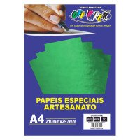 Papel Lamicote Verde A4 250g 10 Folhas Off Paper