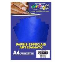 Papel Lamicote Azul A4 250g 10 Folhas Off Paper