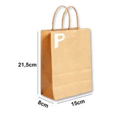 Sacola Kraft  21,5x15x8 Tamanho P com 10 unidades Gala